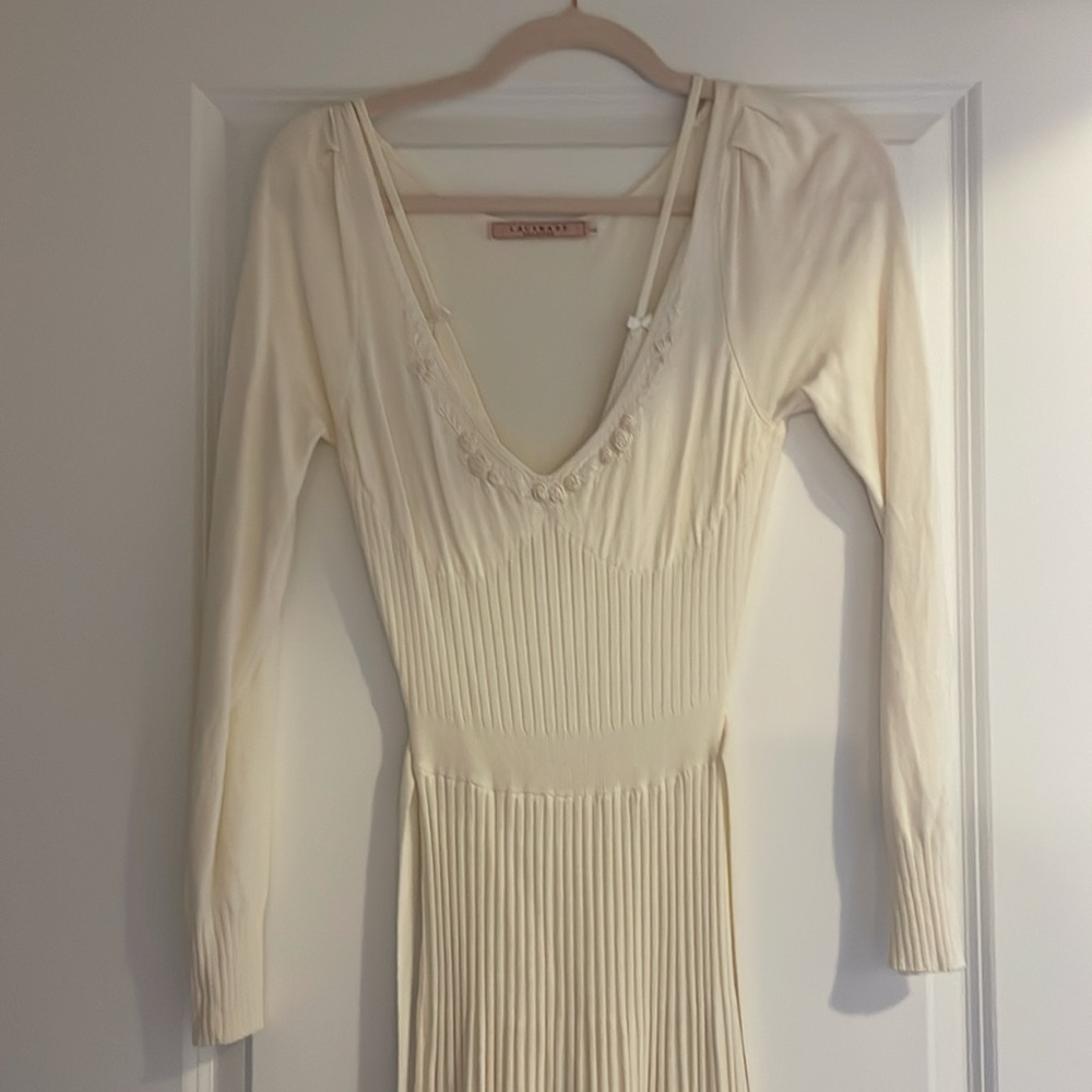 Lace made rose organ dress size L NWOT